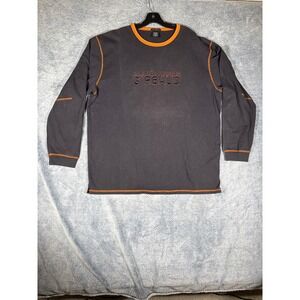 Marithe Francois Girbaud Long Sleeve Shirt Gray Orange Stitch XXL Streetwear Tee